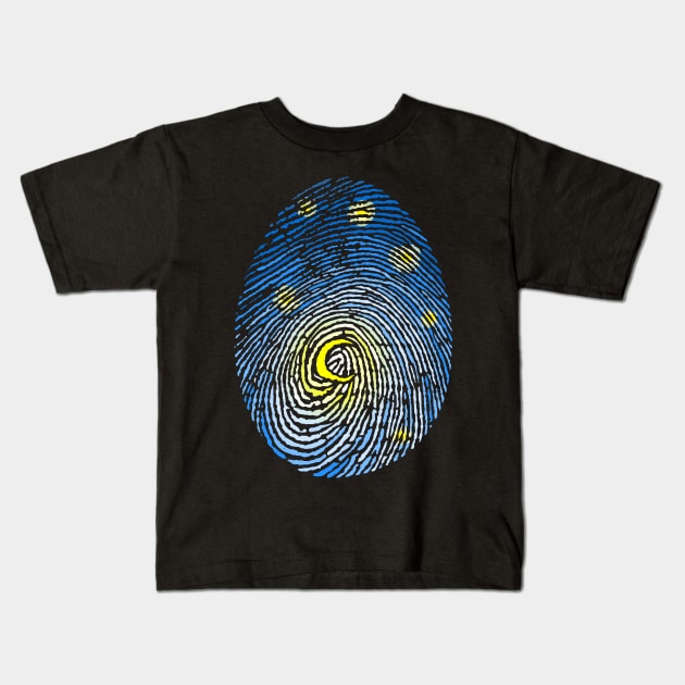 Aurora Fingerprint Kids T-Shirt by Tobe_Fonseca